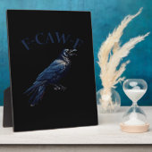 Crow, F-Caw-F Funny Bird Creative Casual フォトプラーク (側面)
