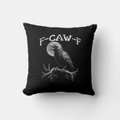 Crow F-Caw-F Funny Bird Crow Humor Creative Casual クッション (正面)