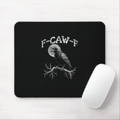 Crow F-Caw-F Funny Bird Crow Humor Creative Casual マウスパッド (マウス)