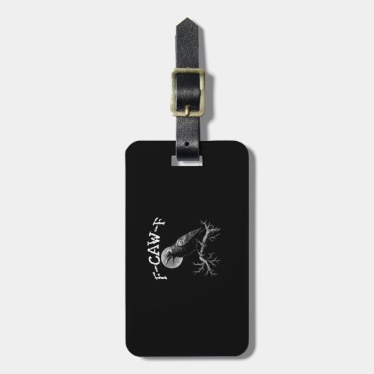 Crow F-Caw-F Funny Bird Crow Humor Creative Casual ラゲッジタグ (正面縦)