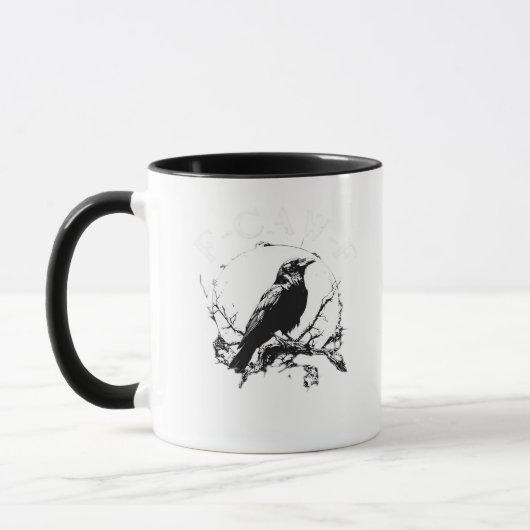 Crow, F-Caw-F Funny Bird Funny Trendy マグカップ (左)