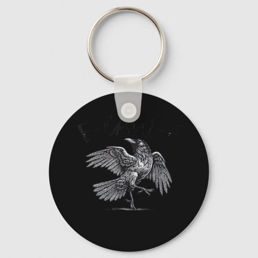 Crow, F-Caw-F Funny Bird Moon Gothic Adult Humor C キーホルダー (正面)