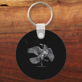 Crow, F-Caw-F Funny Bird Moon Gothic Adult Humor C キーホルダー (正面)