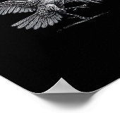 Crow, F-Caw-F Funny Bird Moon Gothic Adult Humor C ポスター (角)