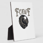 Crow, F-Caw-F Funny Bird Moon Gothic Retro Graphic フォトプラーク (側面)