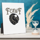 Crow, F-Caw-F Funny Bird Moon Gothic Retro Graphic フォトプラーク (側面)