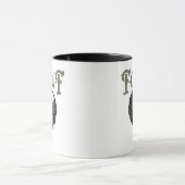 Crow, F-Caw-F Funny Bird Moon Gothic Retro Graphic マグカップ (中央)