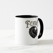 Crow, F-Caw-F Funny Bird Moon Gothic Retro Graphic マグカップ (正面右)