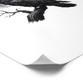 Crow, F-Caw-F Funny Bird Moon Gothic Tri-Blend Cre ポスター (角)