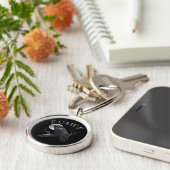 Crow F-Caw-F Funny Bird Moon Retro Classic キーホルダー (側面)