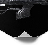 Crow F-Caw-F Funny Bird Moon Retro Classic ポスター (角)