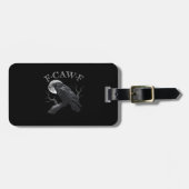 Crow F-Caw-F Funny Bird Moon Retro Classic ラゲッジタグ (正面横)