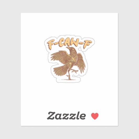 Crow F-Caw-F Funny Bird Raven Meme シール (シート)