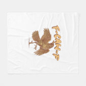 Crow F-Caw-F Funny Bird Raven Meme フリースブランケット (正面(横))