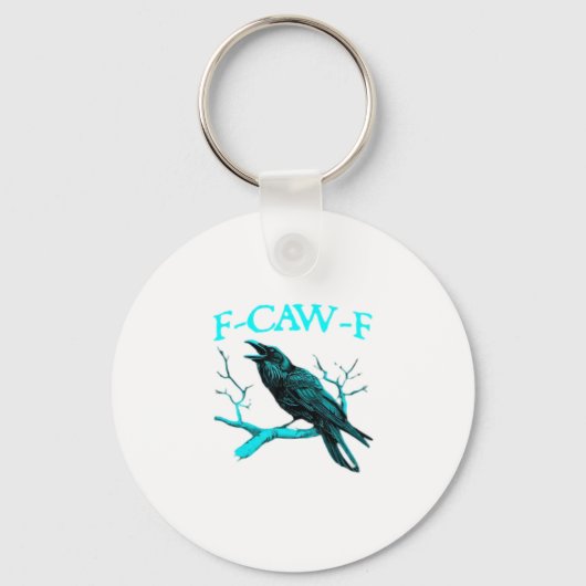 Crow F-Caw-F Funny Bird Retro キーホルダー (正面)