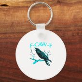 Crow F-Caw-F Funny Bird Retro キーホルダー (正面)