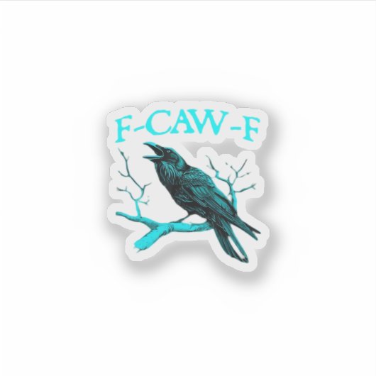 Crow F-Caw-F Funny Bird Retro シール (正面)