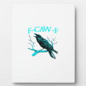 Crow F-Caw-F Funny Bird Retro フォトプラーク (正面)