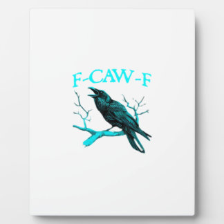 Crow F-Caw-F Funny Bird Retro フォトプラーク