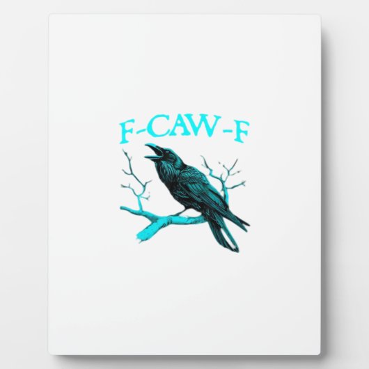 Crow F-Caw-F Funny Bird Retro フォトプラーク (正面)