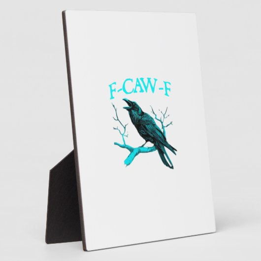 Crow F-Caw-F Funny Bird Retro フォトプラーク (側面)