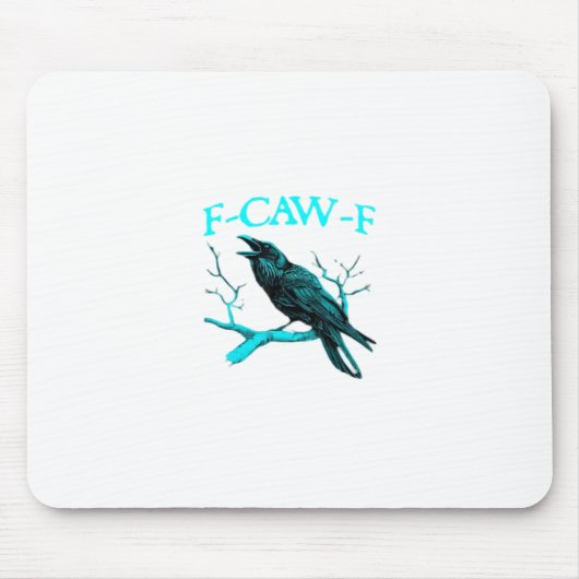 Crow F-Caw-F Funny Bird Retro マウスパッド (正面)