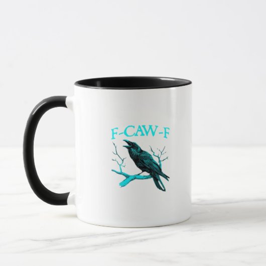 Crow F-Caw-F Funny Bird Retro マグカップ (左)