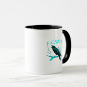 Crow F-Caw-F Funny Bird Retro マグカップ (正面右)