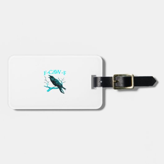 Crow F-Caw-F Funny Bird Retro ラゲッジタグ (正面横)