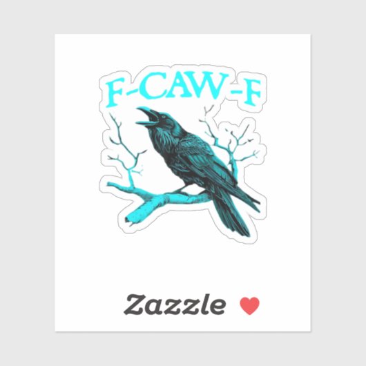 Crow F-Caw-F Funny Bird Retro Design Creative Styl シール (シート)