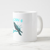 Crow F-Caw-F Funny Bird Retro Design Creative Styl ジャンボコーヒーマグカップ (正面右)