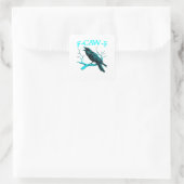 Crow F-Caw-F Funny Bird Retro Design Creative Styl スクエアシール (バッグ)