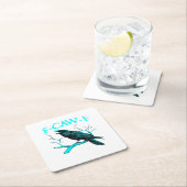 Crow F-Caw-F Funny Bird Retro Design Creative Styl スクエアペーパーコースター (インサイチュ)
