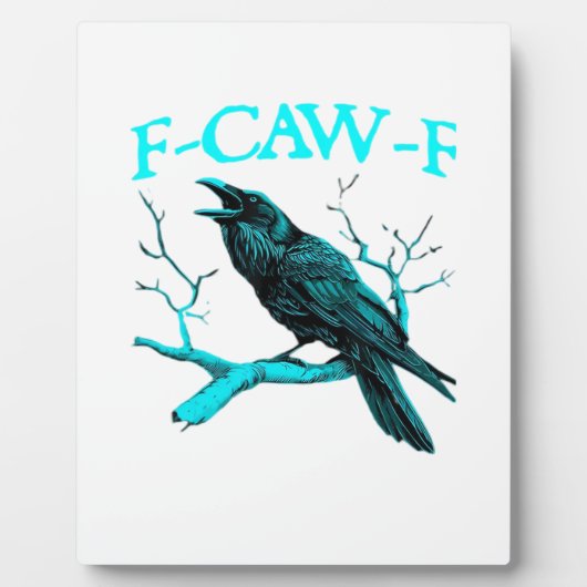 Crow F-Caw-F Funny Bird Retro Design Creative Styl フォトプラーク (正面)