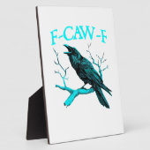 Crow F-Caw-F Funny Bird Retro Design Creative Styl フォトプラーク (側面)