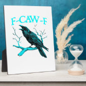 Crow F-Caw-F Funny Bird Retro Design Creative Styl フォトプラーク (側面)