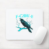 Crow F-Caw-F Funny Bird Retro Design Creative Styl マウスパッド (マウス)