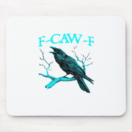 Crow F-Caw-F Funny Bird Retro Design Creative Styl マウスパッド (正面)