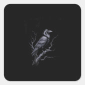 Crow F-Caw-F Funny Bird Saying Humor Meme スクエアシール (正面)