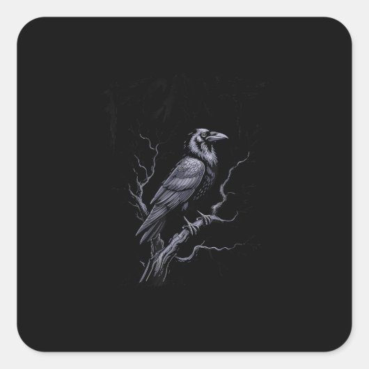 Crow F-Caw-F Funny Bird Saying Humor Meme スクエアシール (正面)