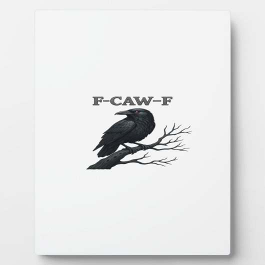 Crow F-Caw-F Funny Gothic Moon Bird Novelty Adult フォトプラーク (正面)