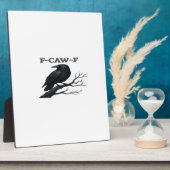 Crow F-Caw-F Funny Gothic Moon Bird Novelty Adult フォトプラーク (側面)