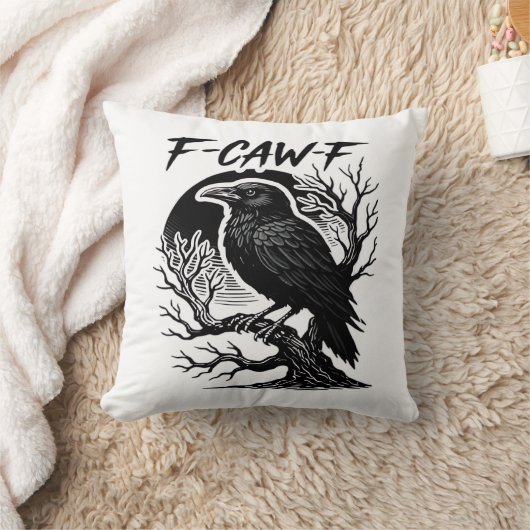 Crow F-Caw-F Gothic Humor Funny クッション (ブランケット)