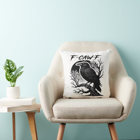 Crow F-Caw-F Gothic Humor Funny クッション (椅子)