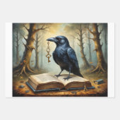 Crow has the key (to fantasy world!) - Decoupage ラッピングペーパーシート (正面)