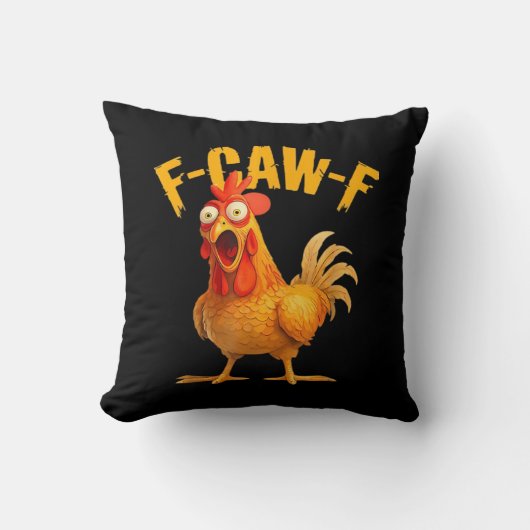 Crow Humor F-Caw-F Gothic Funny Retro Cool クッション (正面)