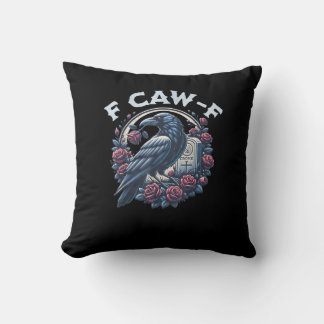 Crow Humorous F-Caw-F Graphic For Men Women Retro  クッション