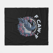 Crow Humorous F-Caw-F Graphic For Men Women Retro フリースブランケット (正面(横))