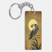 Crow Love両面のカスタマイズ可能なキーチェーン キーホルダー (正面左)