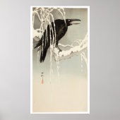 Crow on a Snowy Branch by Ohara Koson ポスター (正面)